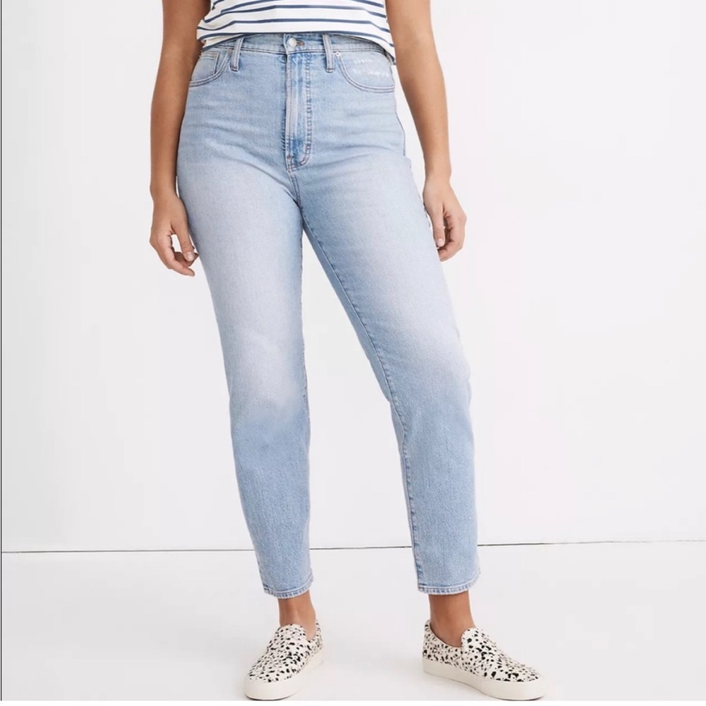 Madewell 2021 The Perfect Vintage Jean High Rise Tapered Leg Light Denim Pants